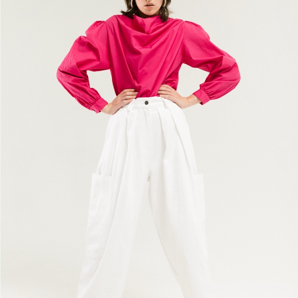 Pleated Cargo Tapered Pants
